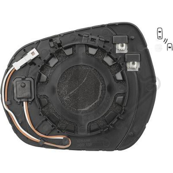 Ford Fiesta 17->> - Szkło lusterka lusterko zewnętrzne