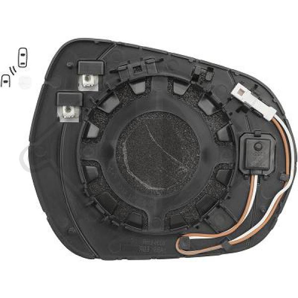 Ford Fiesta 17->> - Szkło lusterka lusterko zewnętrzne