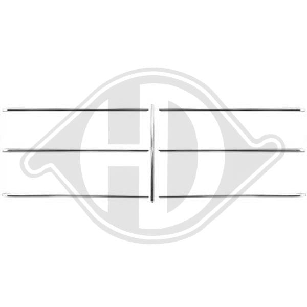 Mercedes W126 (280-500) 80-91 - Zestaw listw ozdobnych / ochronnych kratka chłodnicy