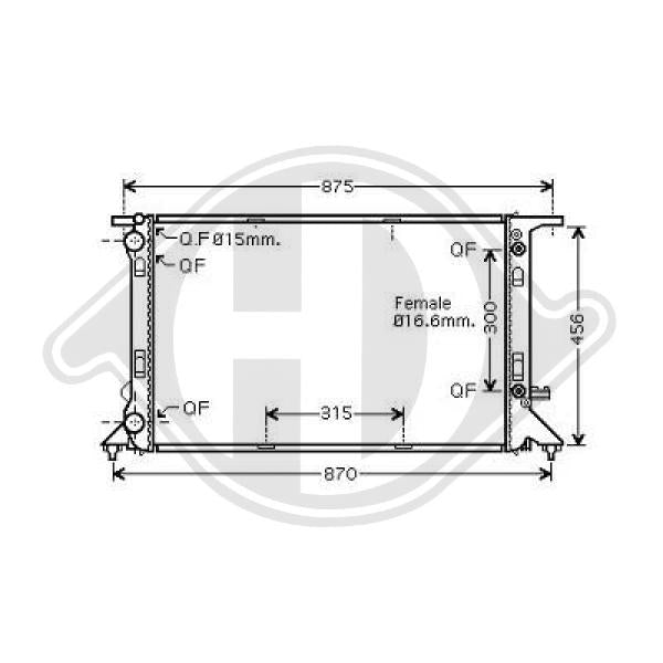 Audi - Chłodnica układ chłodzenia silnika