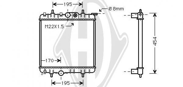 Peugeot - Chłodnica układ chłodzenia silnika